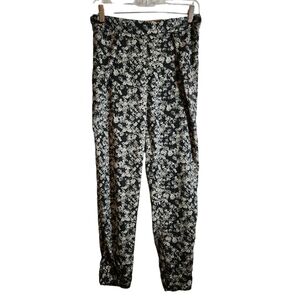 Zara Trafaluc Grey Floral Joggers w Pockets Size M